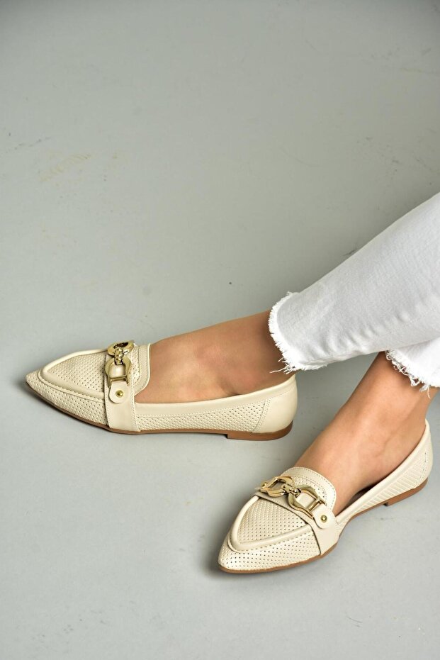 S314026509 Bej Tokalı Kadın Ayakkabı - 3