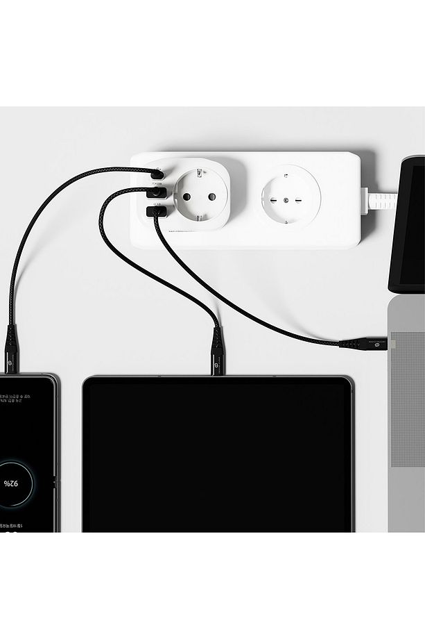 USB Type-C Priz Dönüştürücü Şarj Adaptörü Priz - 2 USB - 1 Type-C Girişli Çoklu Fiş - 3