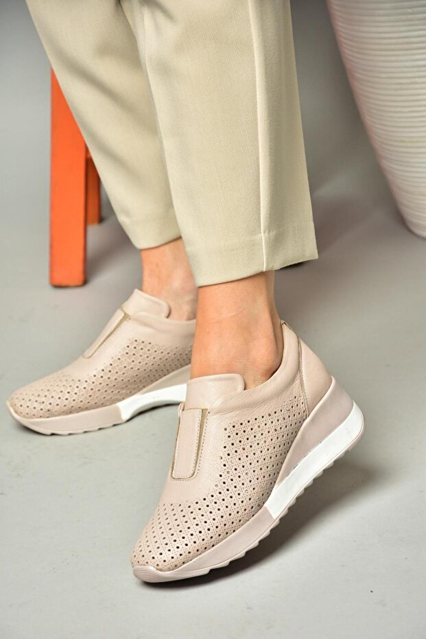 S540045503 Brązowe buty damskie na co dzień z prawdziwej skóry - 3