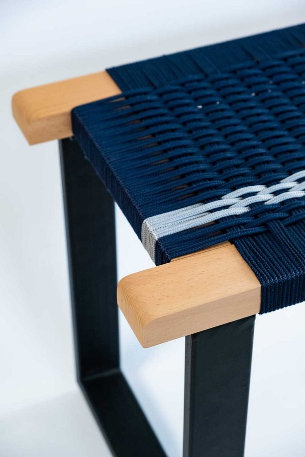 Hasır Örgülü Ahşap Bench 90x38cm Mutfak Oturma Odası Yemek Odası - 4