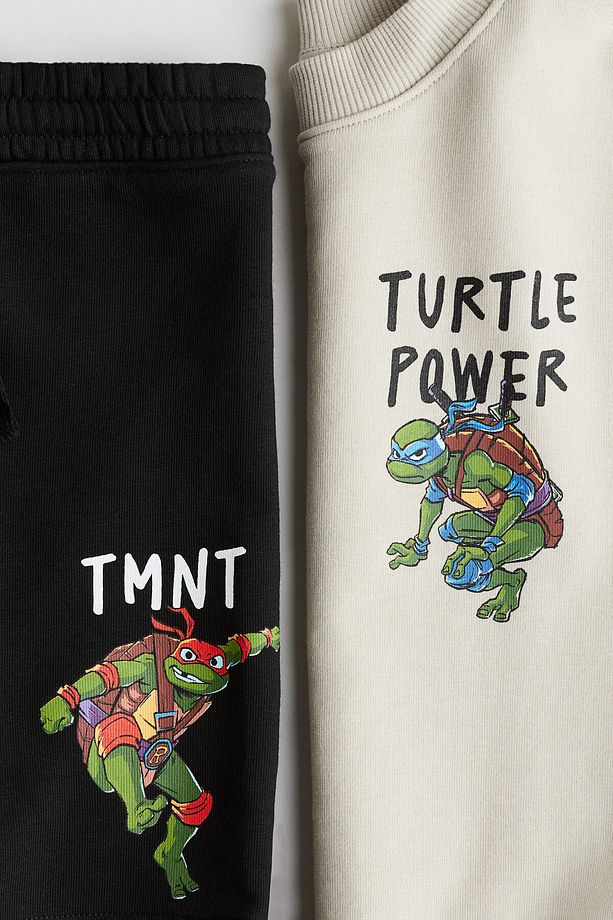 2 Parçalı Baskılı Sweatshirt Set - 3