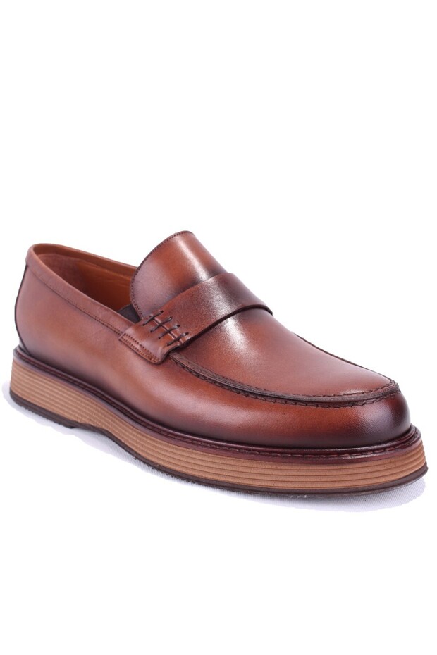 Dma78-20823 Tan Orthopedic Classic Sports Men's Leather Shoes