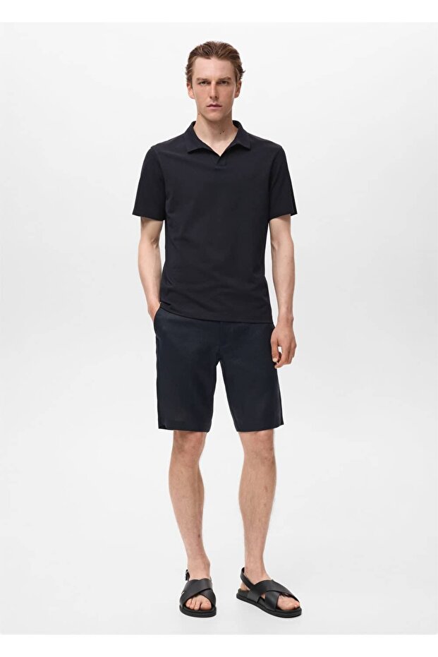 Pamuklu pike polo gömlek - 2