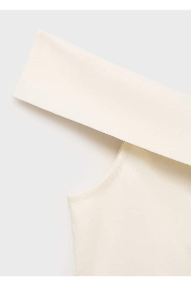 Asimetrik straplez bluz - 5