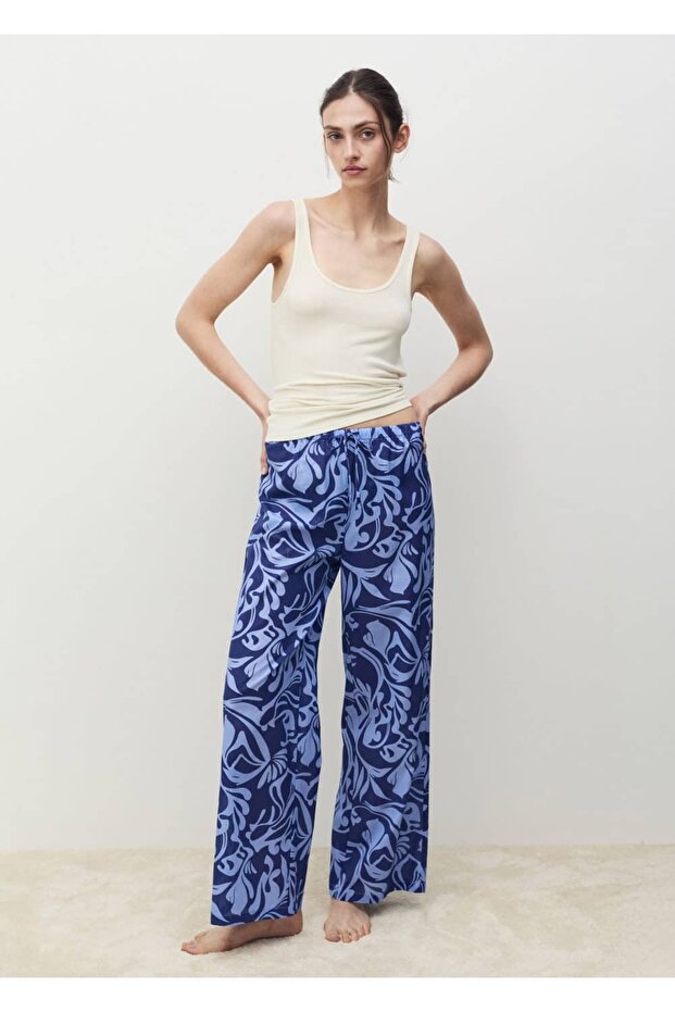 Δίχρωμο βαμβακερό παντελόνι - 2