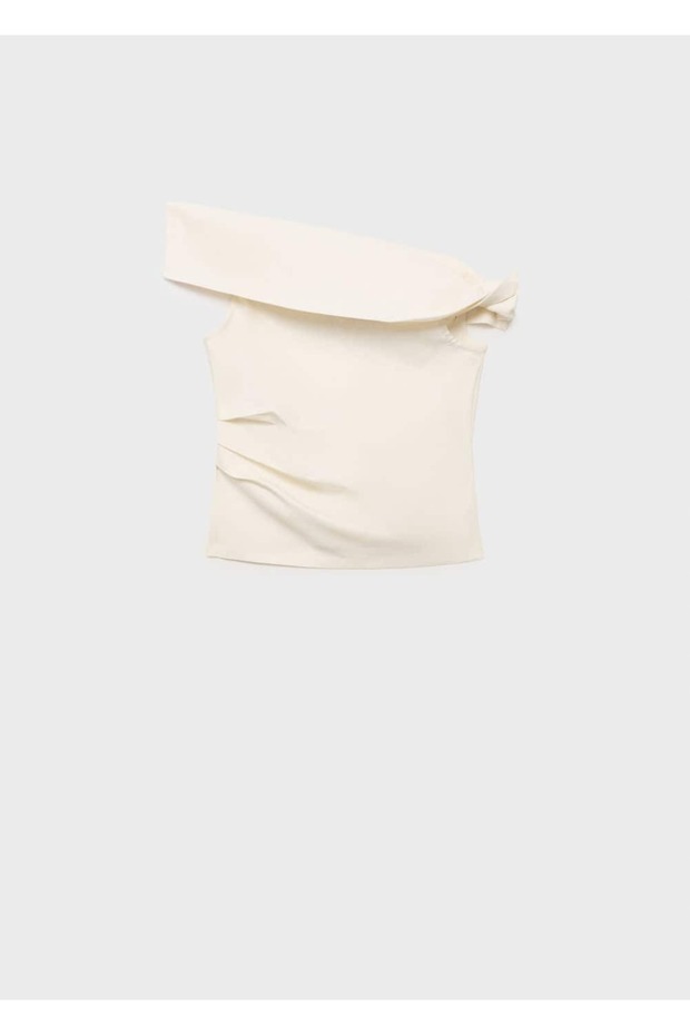 Asimetrik straplez bluz - 3