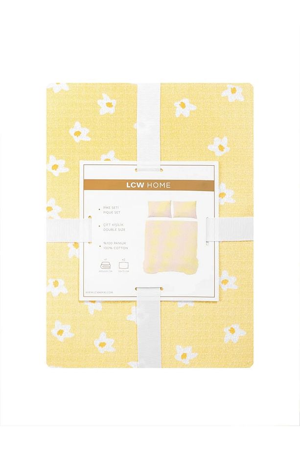 LCW HOME Karişik Çiçek Baskılı Pamuklu Çift Kişilik Pike Seti 200x220/50x70 cm - 6