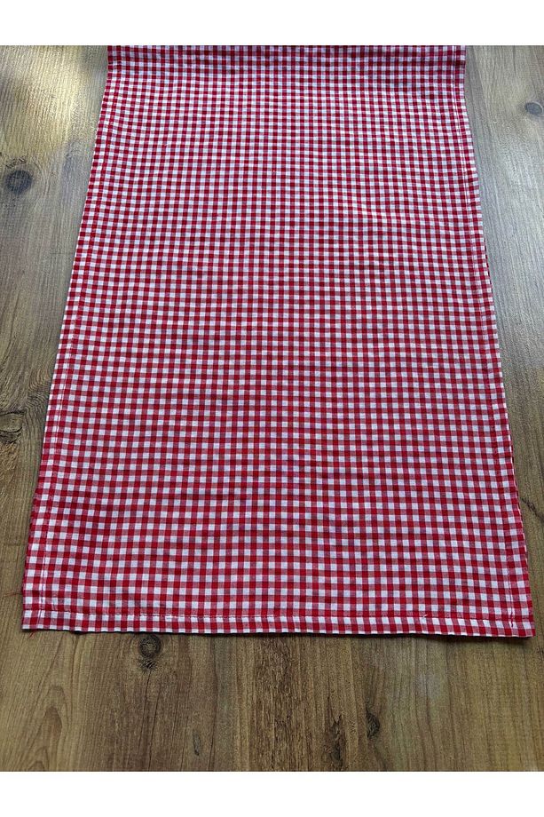 Kırmızı Pitikareli İnce Tip Kumaş Runner | 40x140 cm | Hafif, Şık Masa Örtüsü - 2