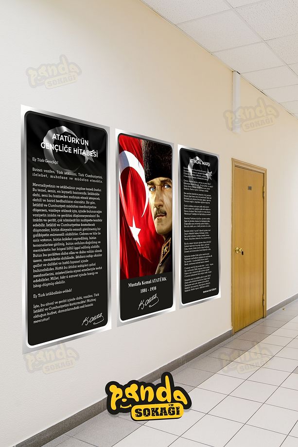 Atatürk Köşesi Kendinden Yapışanklı Duvar Kağıdı, Okul, Kreş Anasınıfı Atatürk Köşesi Sticker - 3