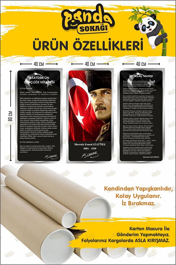 Atatürk Köşesi Kendinden Yapışanklı Duvar Kağıdı, Okul, Kreş Anasınıfı Atatürk Köşesi Sticker - 6