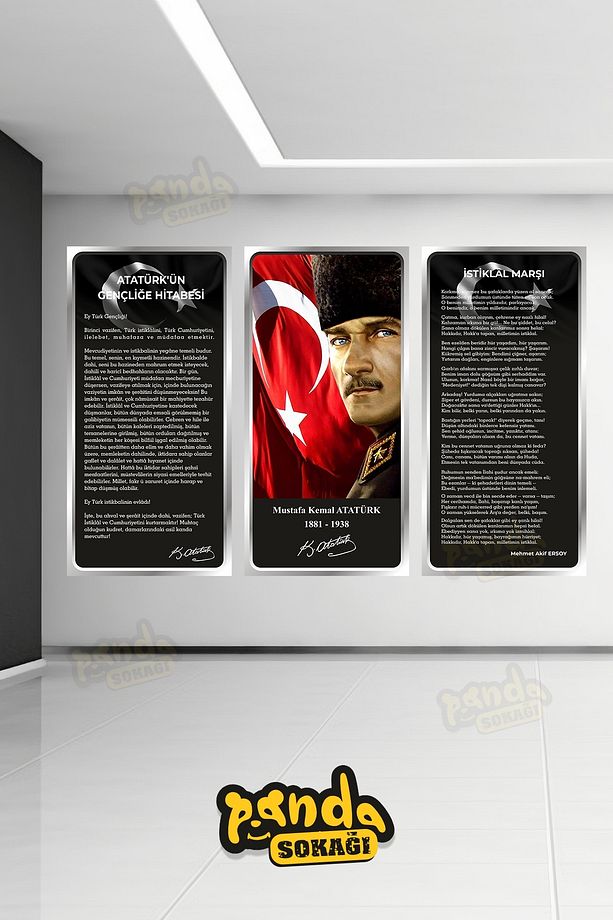Atatürk Köşesi Kendinden Yapışanklı Duvar Kağıdı, Okul, Kreş Anasınıfı Atatürk Köşesi Sticker - 1