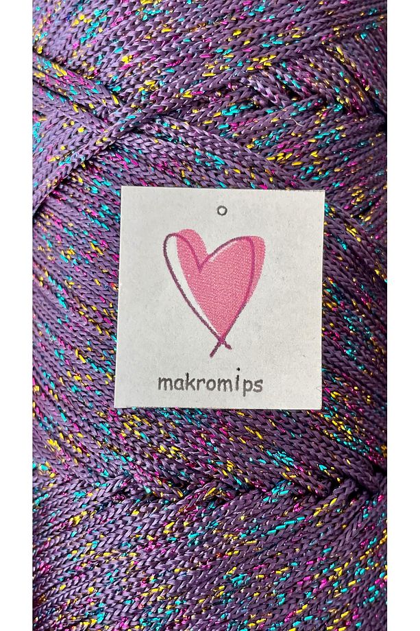 SİMLİ POLYESTER MAKROME İPİ PARLAK ABİYE ŞIK IŞILTI (1 mm200gr220 m) SUPLA ÇANTA HOBİ EL ÖRGÜ - 1