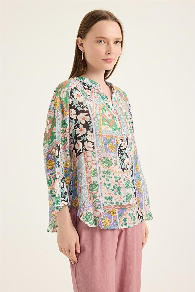 Desenli Bluz - 3