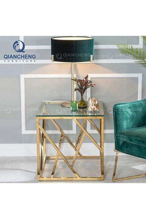 طاولة خدمة زاوية ذهبي