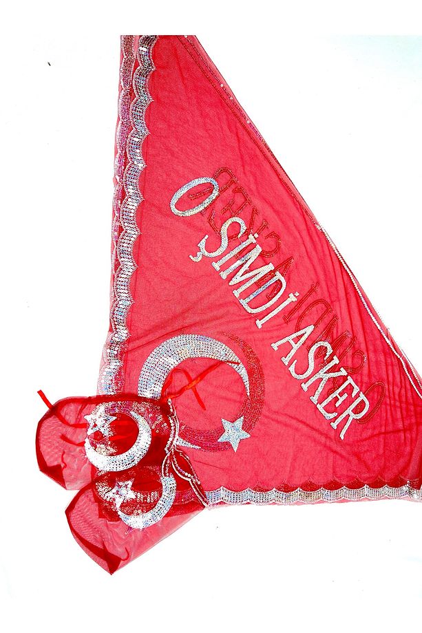 o şimdi asker işlemeli asker şalı örtüsü - 1