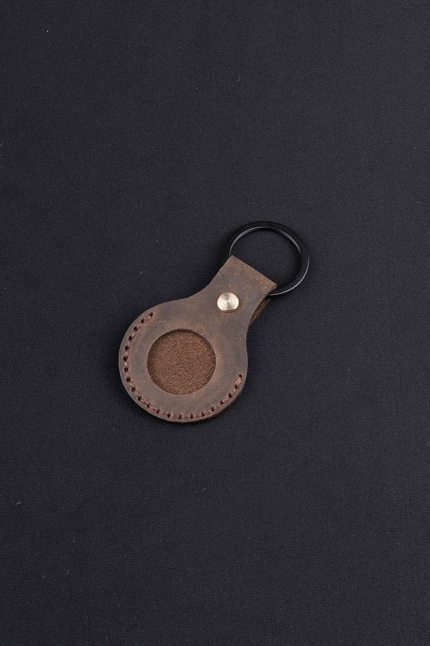 Kılıfı Anahtarlık Kestane - Gerçek Deri El Yapımı - Minimalist Tasarım - 5