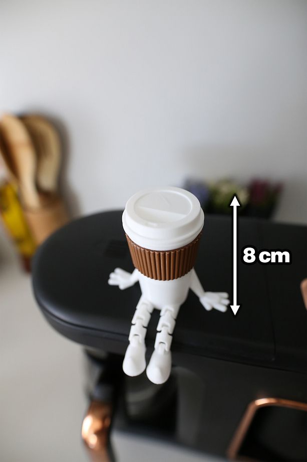Sevimli Kahve Seti - Ayaklı Kahve Köşesi - Kahve Çekirdeği, Bardak, Karton Bardak, Cezve - Latte Art - 5