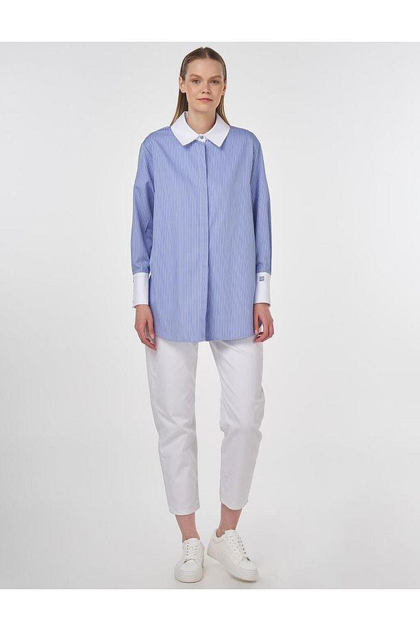 Geniş Manşetli Basic Tunik Havacı Mavi - 3
