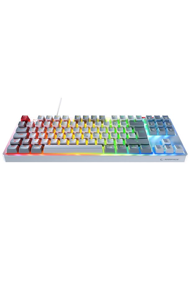 Yoru Tkl Type-c Bağlantılı Rgb Outemu Red Swich Q Mekanik Oyuncu Klavyesi- Beyaz/gri - 2