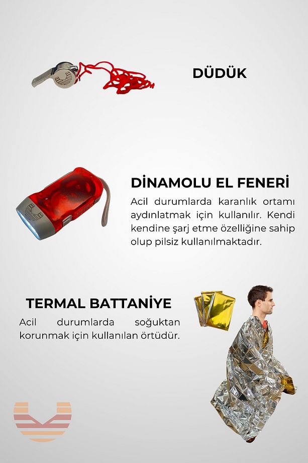 Deprem-Afet Çantası Tek Özel Gıda Ve Su Içeren 5 Kişilik Set - 7