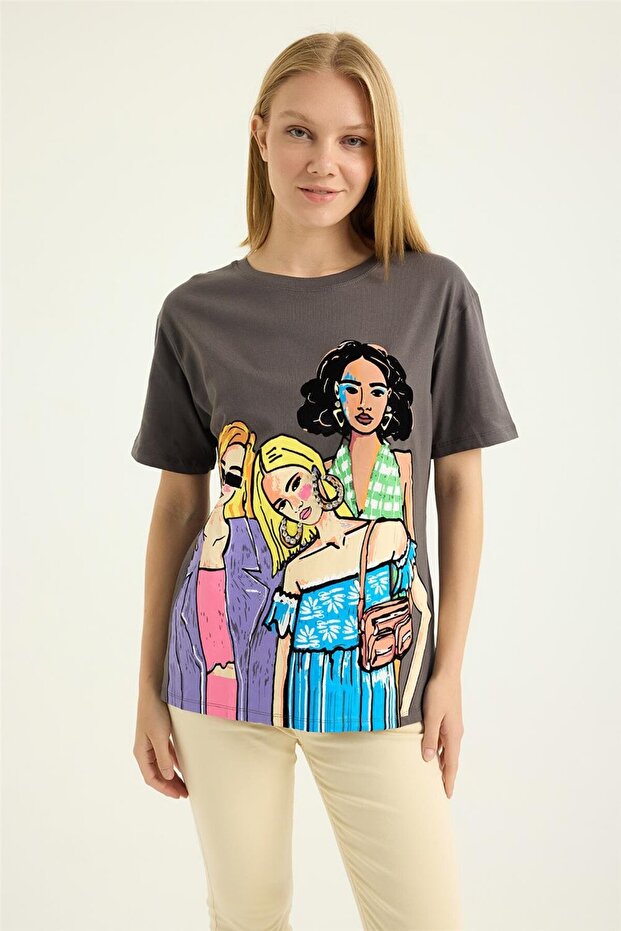 Kız Baskılı Tshirt - 1