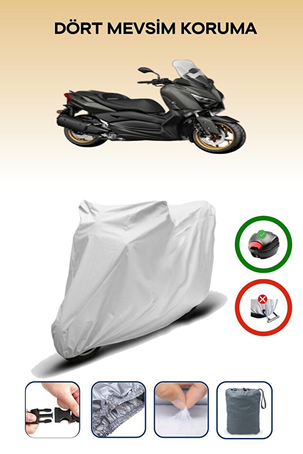 Yamaha X-Max 250 Tech Max - Gray, Waterproof and Durable Back Case Compatible Motorcycle Tarpaulin