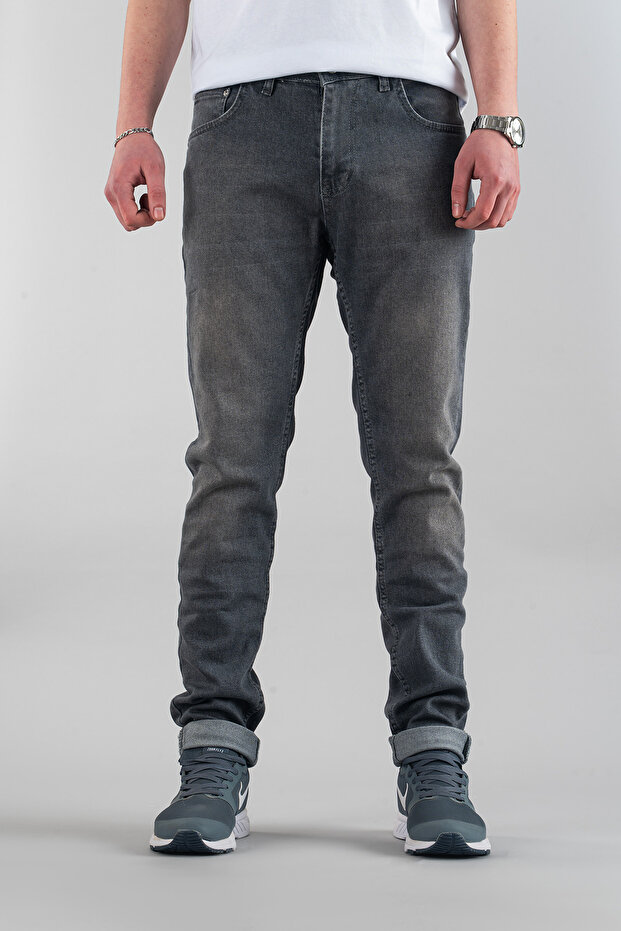 Men's Slim Fit Narrow Cut Denim Jeans Gray
