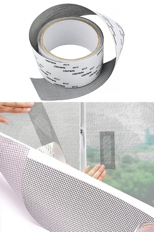 Çok Amaçlı 5cm x 2m Sineklik Yama Bandı Kapı Pencere Sinekliği Tamir Yama Onarım Bandı Gider Süzgeci - 3