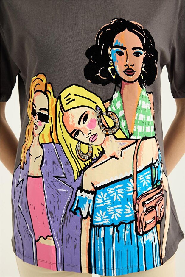 Kız Baskılı Tshirt - 4