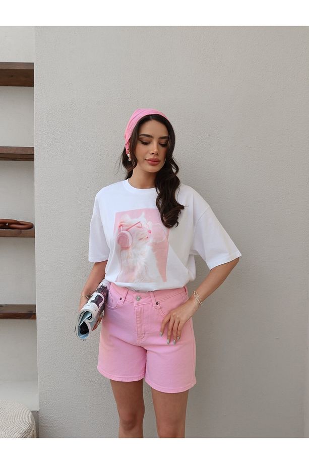 Pembe Bermuda Şort - 3