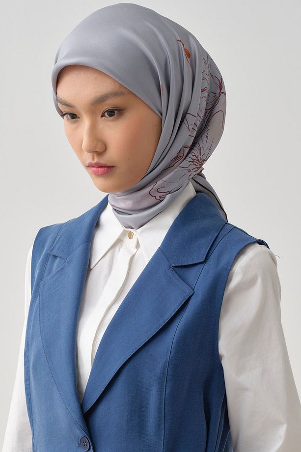 Süregan Twill İpek Eşarp - İndigo - 2