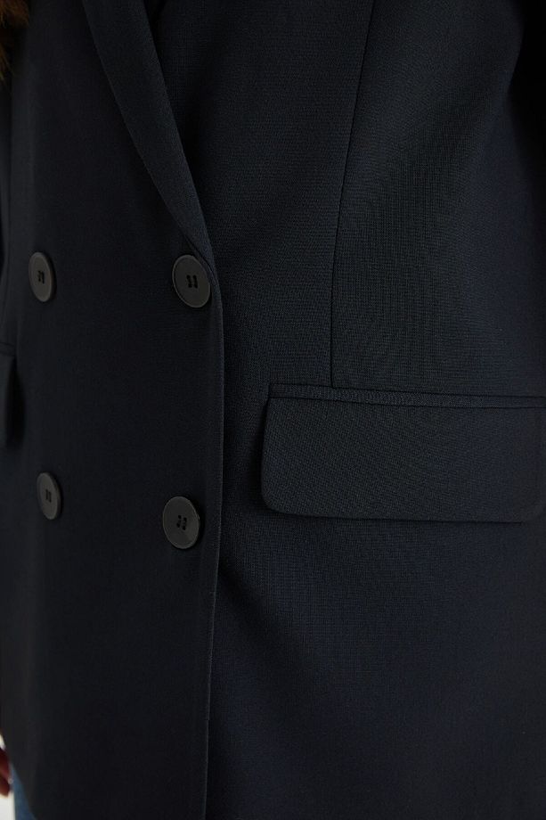 Oversize Geniş Kalıp Basic Düz Blazer Ceket C2575AX25SP - 5