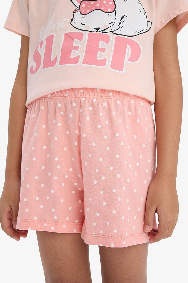 Kız Çocuk Pijama Takımı Baskılı Kısa Kollu Üst Esnek Belli Şort E6227a825hs - 8