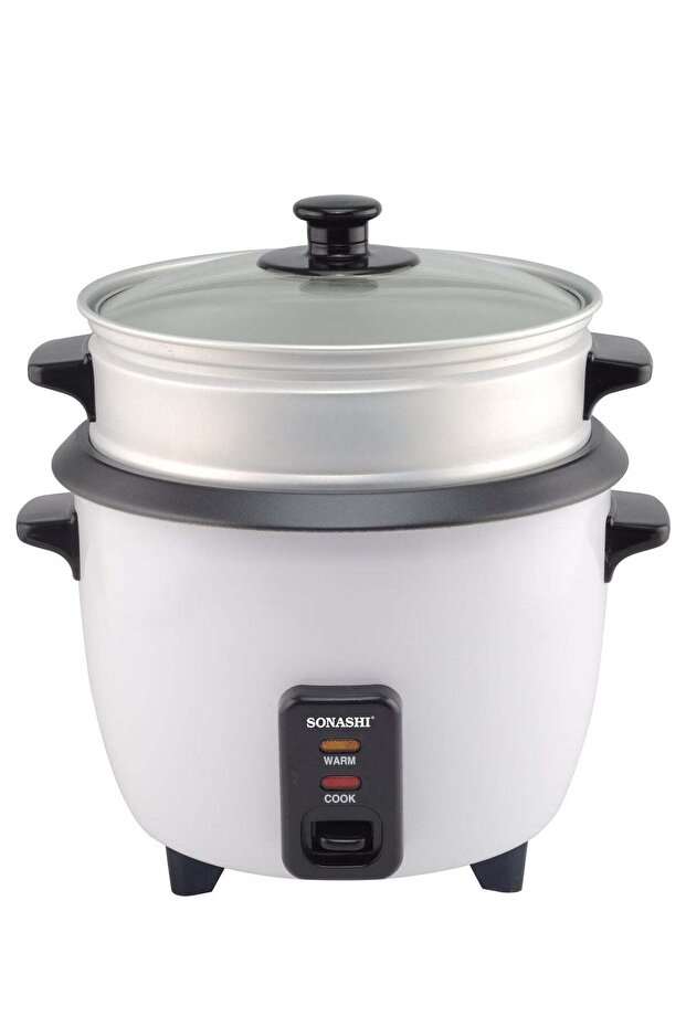 1L Rice Cooker With Cool Touch Handle | Non-stick Coated Inner Pot (Removable) With Tempered Glass L