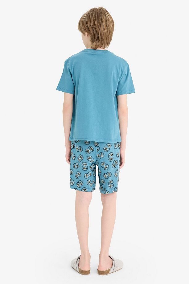 Erkek Çocuk Pijama Takımı Baskılı Kısa Kollu Üst Desenli Şort D9989a825sm - 7