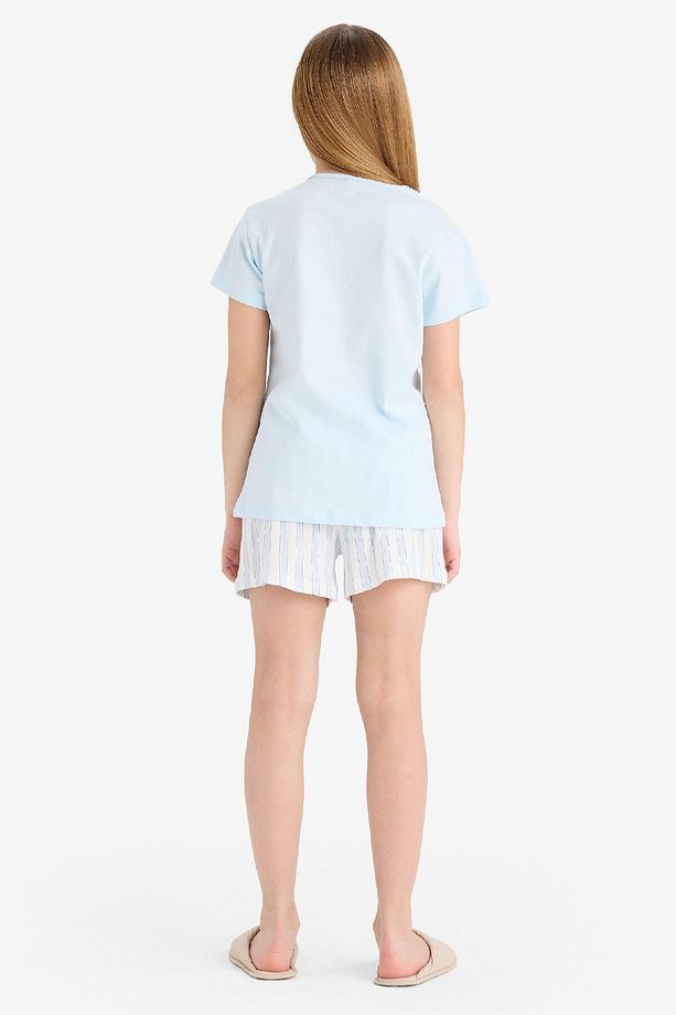 Kız Çocuk Pijama Takımı Baskılı Kısa Kollu Üst Esnek Belli Kısa Şort E6232a825sp - 8