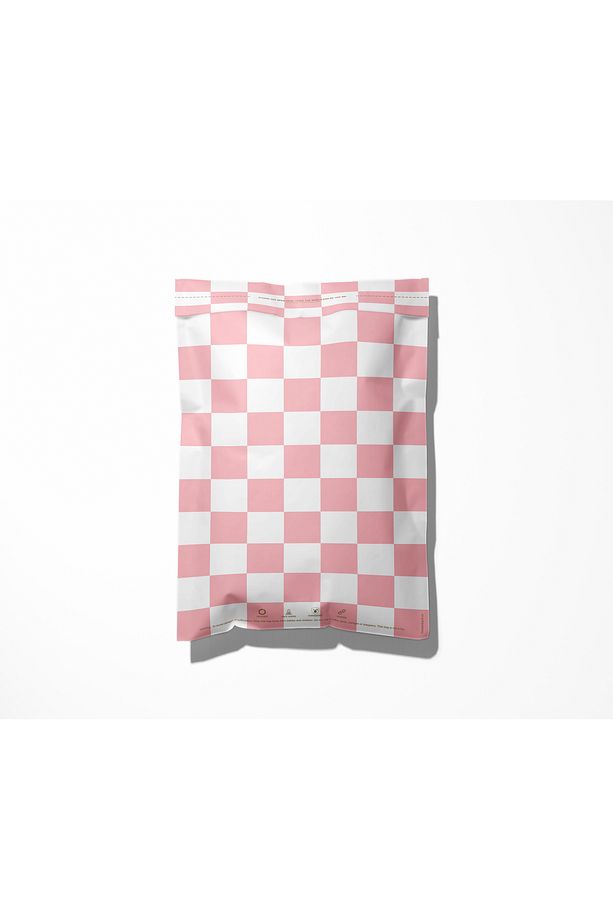 Kargo Poşeti Renkli -17x25 Cm-Pembe Kareli-100 Adet-Not Just A Package It's A Mood - 2