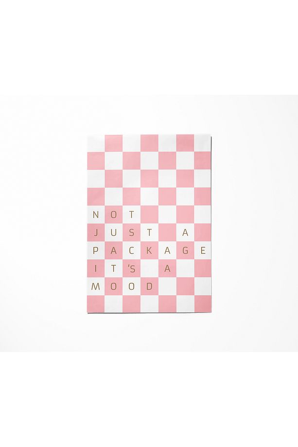 Kargo Poşeti Renkli -17x25 Cm-Pembe Kareli-100 Adet-Not Just A Package It's A Mood - 3