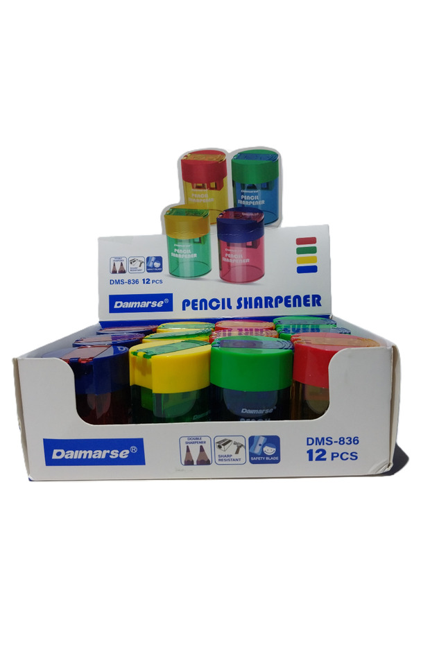 Pencil Sharpener Double Chamber Daimarse Dms-836 (Pack of 12)
