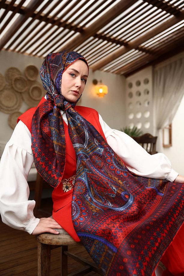 %100 Vual İpek Şal 441002-09 - 1