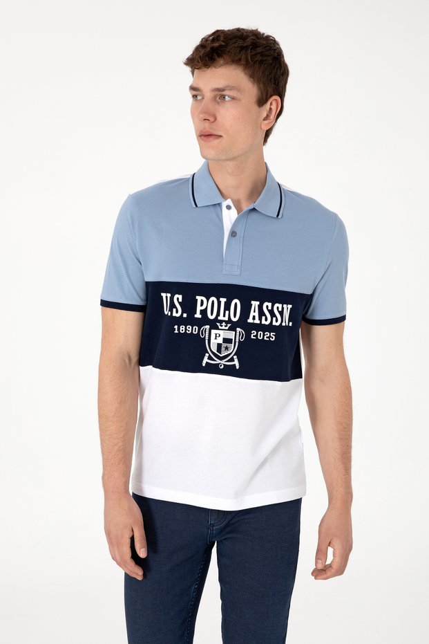 Men's Regular Fit Polo Neck White T-Shirt 50299817-Vr013
