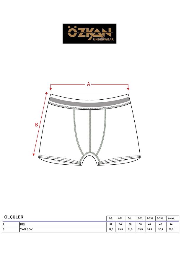 Özkan 11226 Erkek %95 Pamuklu Likralı Süprem Kumaş Esnek Rahat Boxer Şort - 6