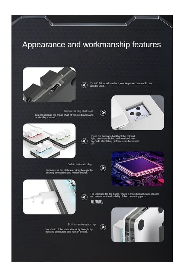 2 Tuşlu Bluetooth Mini Klavye Makro Klavye Mekanik Rgb Pın Klavye Programlanabilir Windows Ve Mac - 3