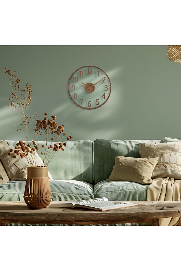 0638 A2 Opal Duvar Saati | Ceviz - 2