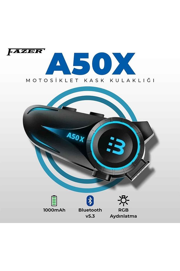 Fazer A50x Kask Bluetooth Kulaklık Mikrofon Seti - Interkom - 2