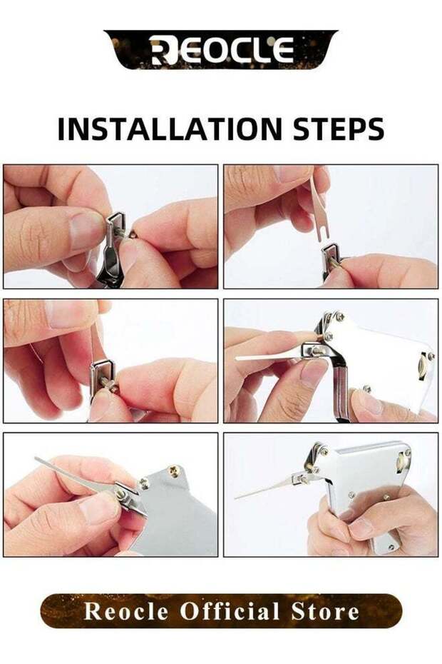 6-in-1 Stainless Steel Key Decoder Tool Precision Key Gauge Durable Handheld Lock Decoding Tool - 4