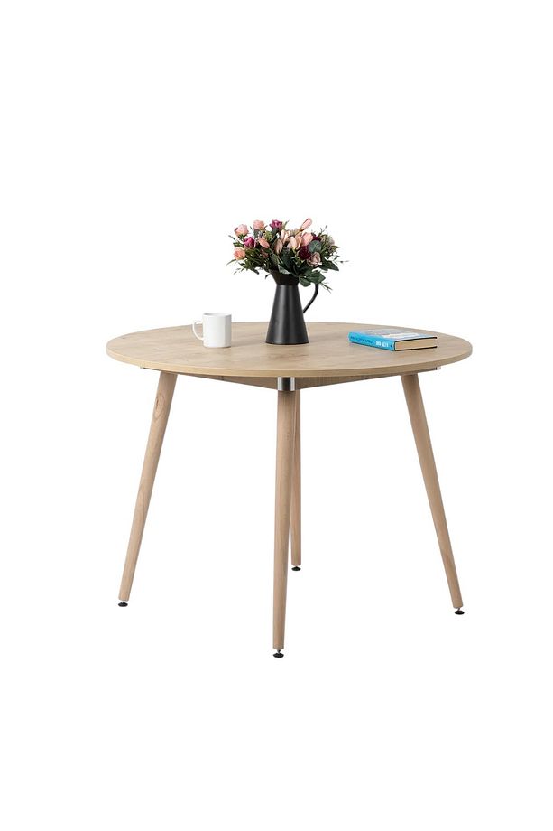 Mutfak Masası, Yuvarlak Mutfak Masası / 100cm / Meşe - 7