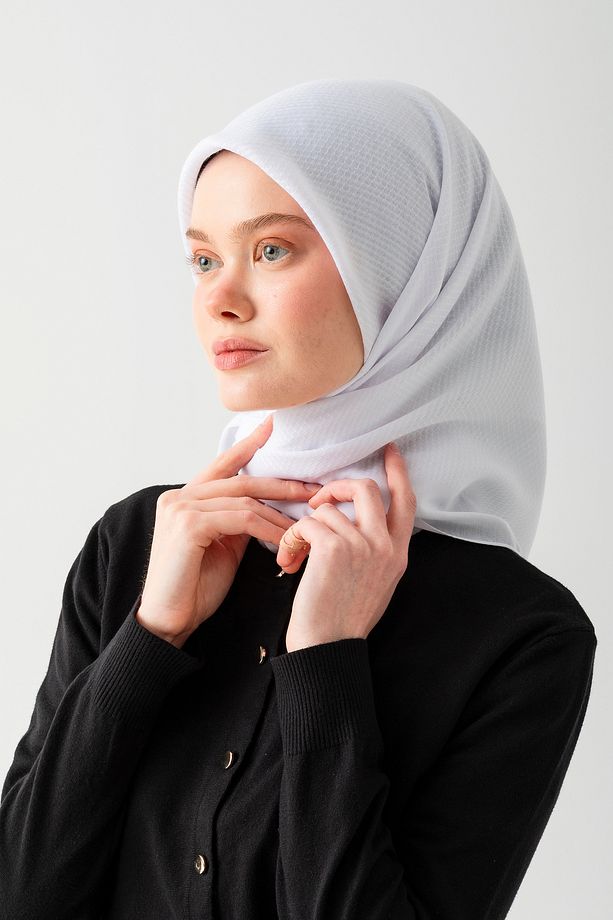 Pamuk Jakar Eşarp, Doğal Ve Şık Görünüm, Jakarlı Pamuk Eşarp, Soft Pamuk Eşarp. - 7