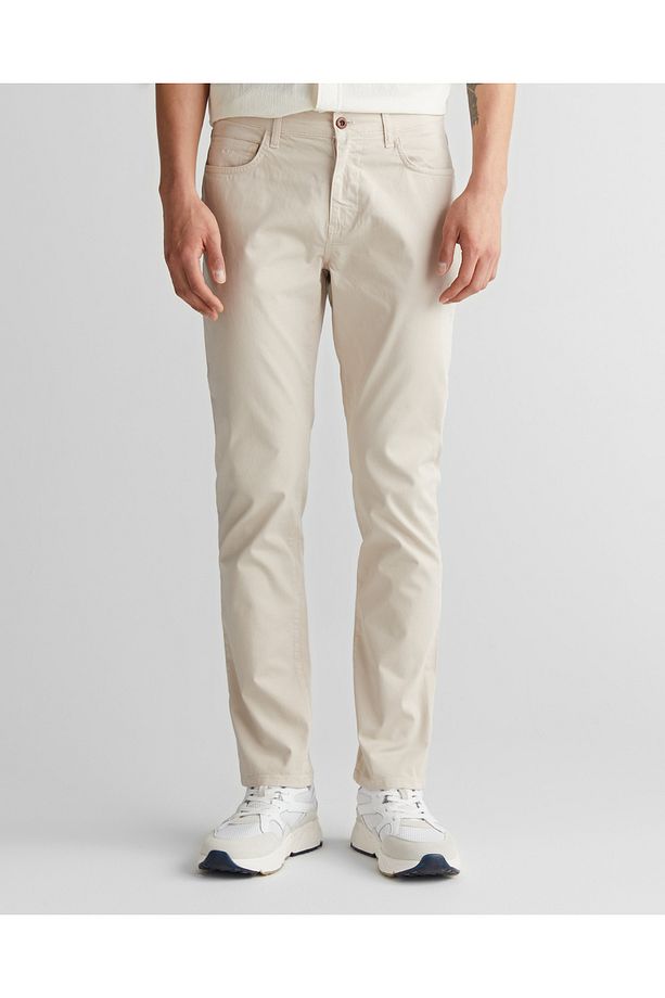 Erkek Bej Regular Fit Pantolon - 3