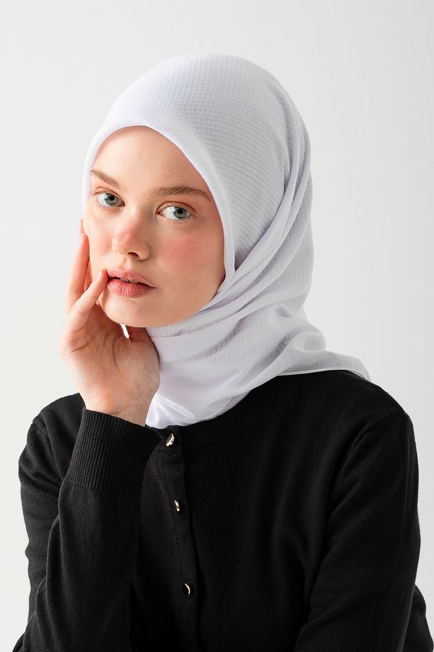 Pamuk Jakar Eşarp, Doğal Ve Şık Görünüm, Jakarlı Pamuk Eşarp, Soft Pamuk Eşarp. - 3